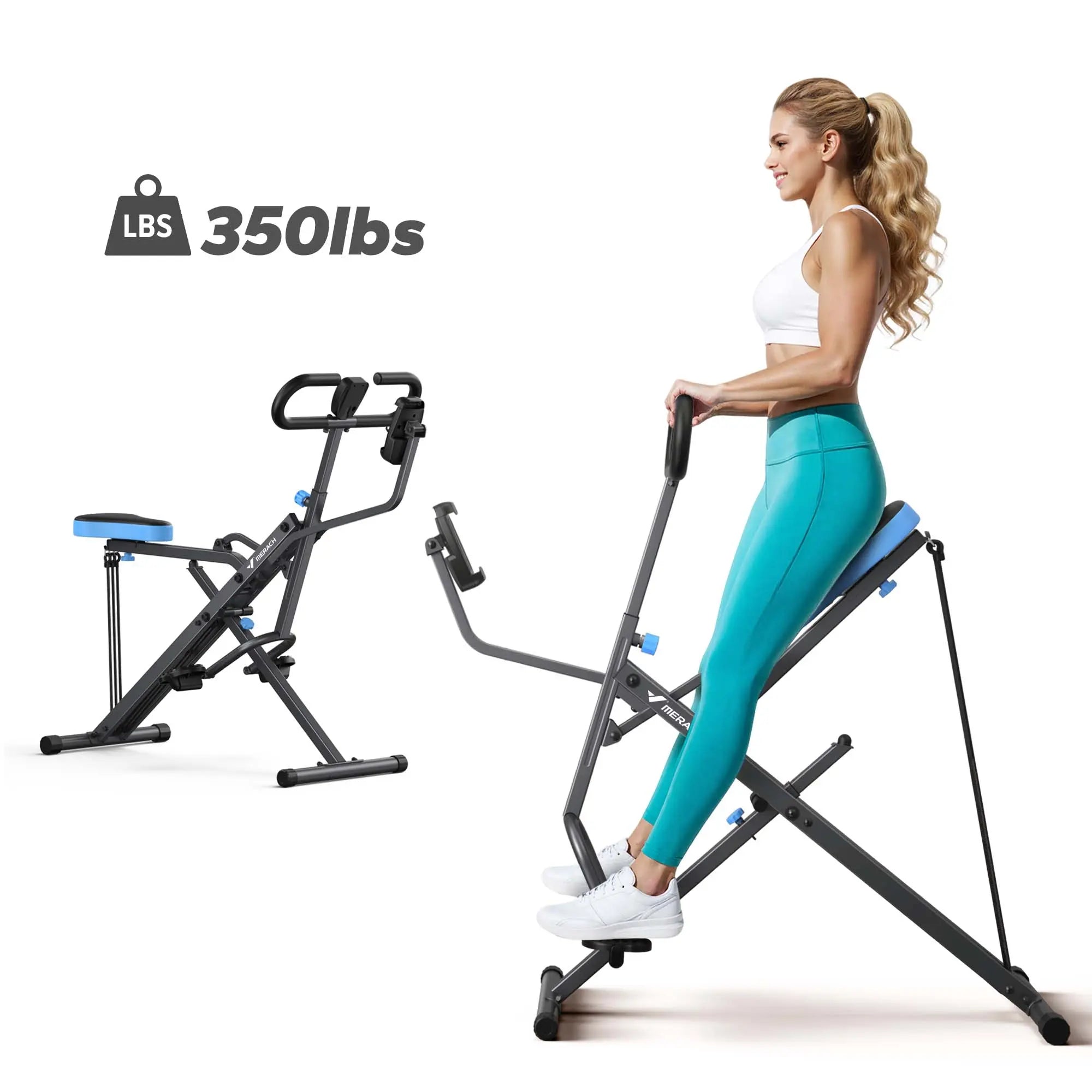 Foldable 2-in-1 Squat & Row Machine – 350lbs Capacity for Glutes & Legs