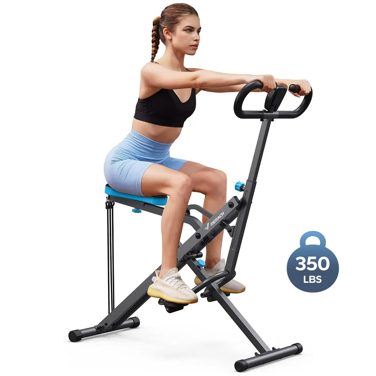 Foldable 2-in-1 Squat & Row Machine – 350lbs Capacity for Glutes & Legs