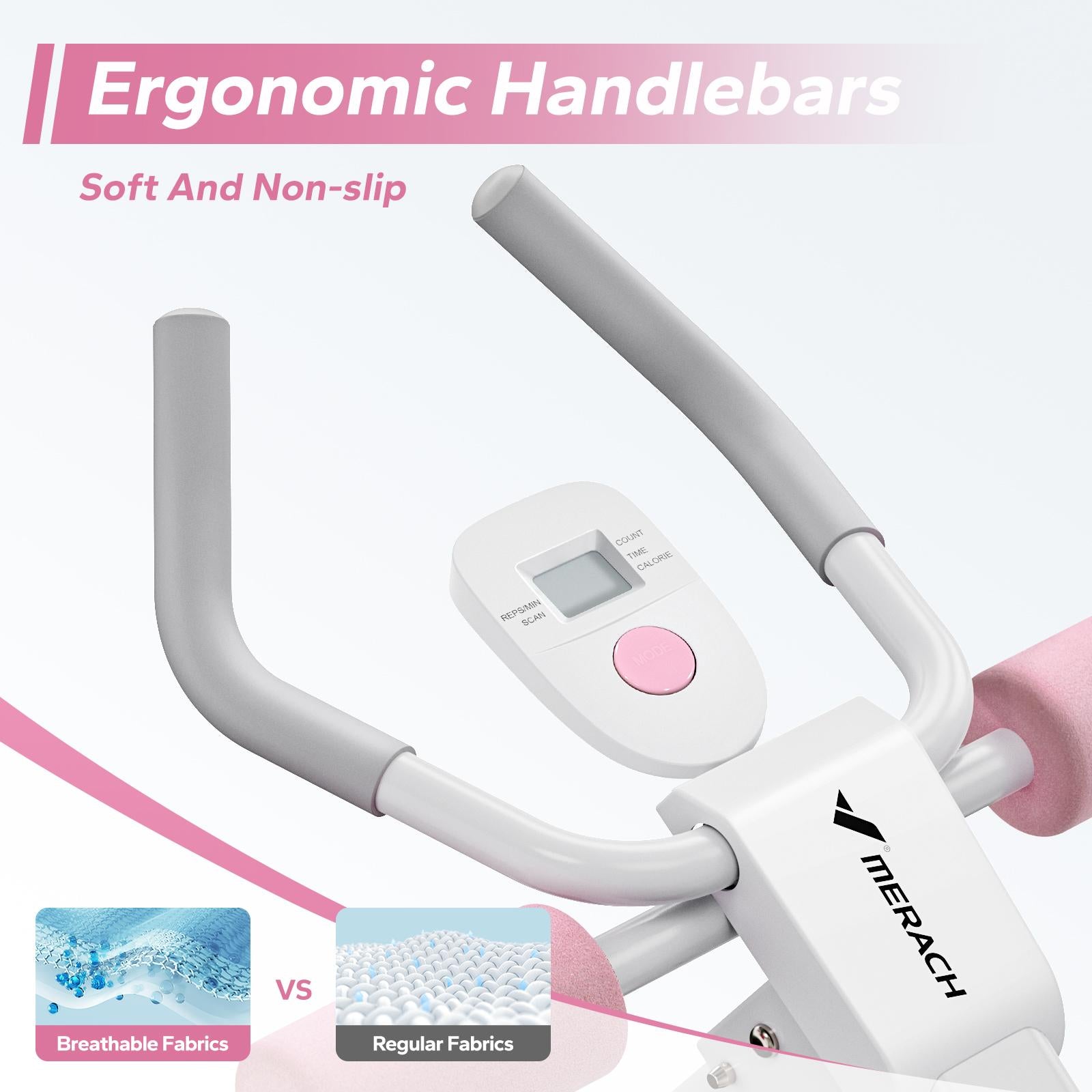 Foldable Ab Trainer – 7 Resistance Levels & LCD Monitor for Full Body Shaping (Black&Blue)