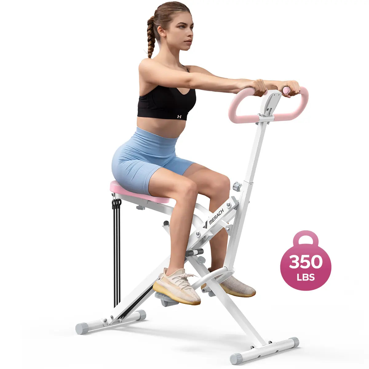 Foldable 2-in-1 Squat & Row Machine – 350lbs Capacity for Glutes & Legs