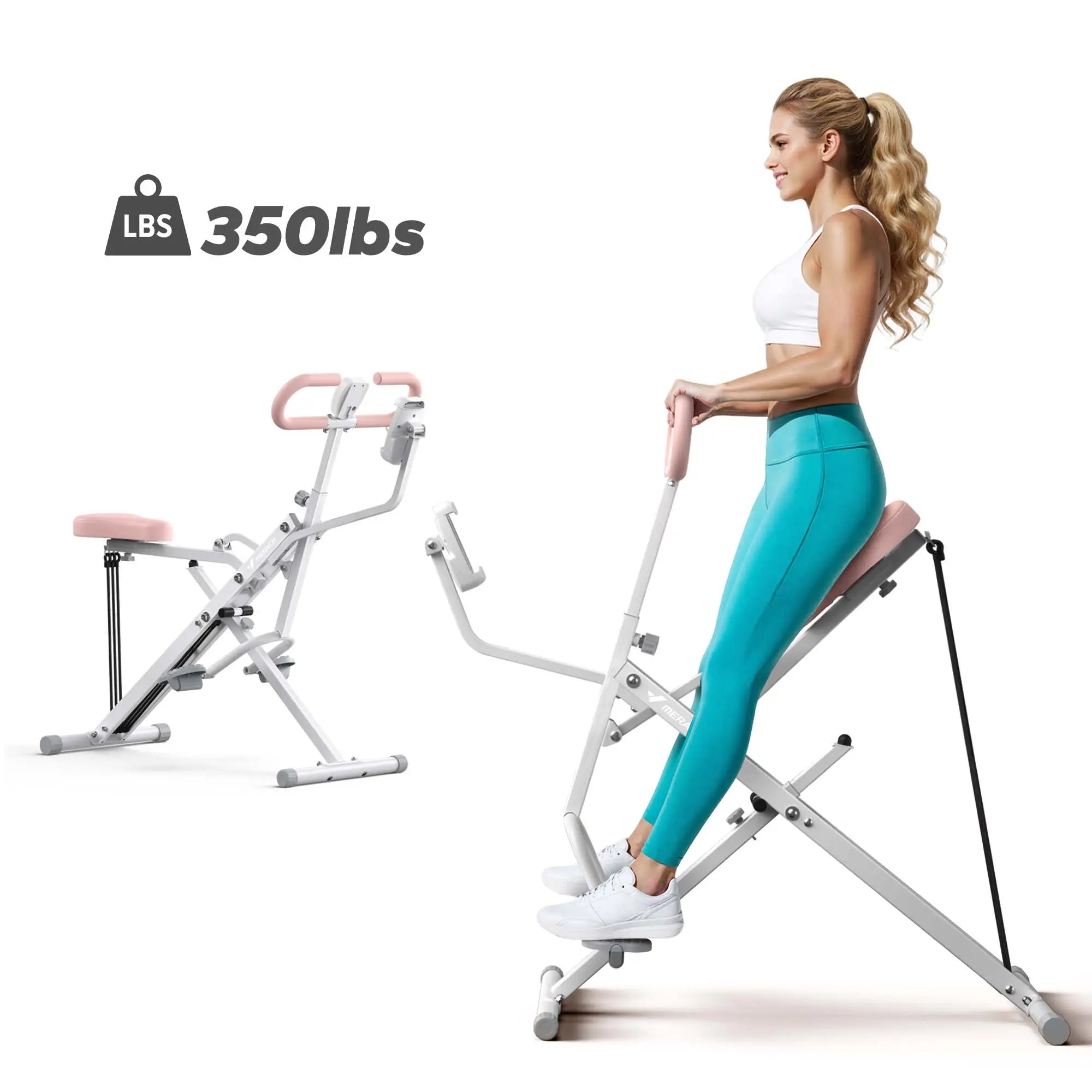 Foldable 2-in-1 Squat & Row Machine – 350lbs Capacity for Glutes & Legs